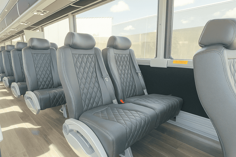 interior of Ann Arbor Shuttle Bus Rentals charter bus